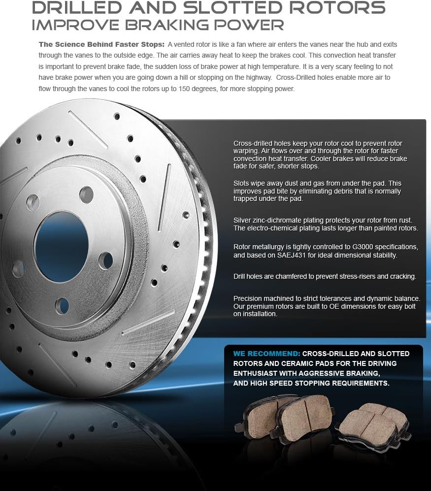Powder Coated Red Calipers Rotors Ceramic Pads Performance Kit M865