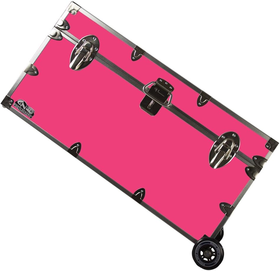 Hot Pink 32 x 18 x 16.5 Inches Lockable Trunk with Wheels I3291