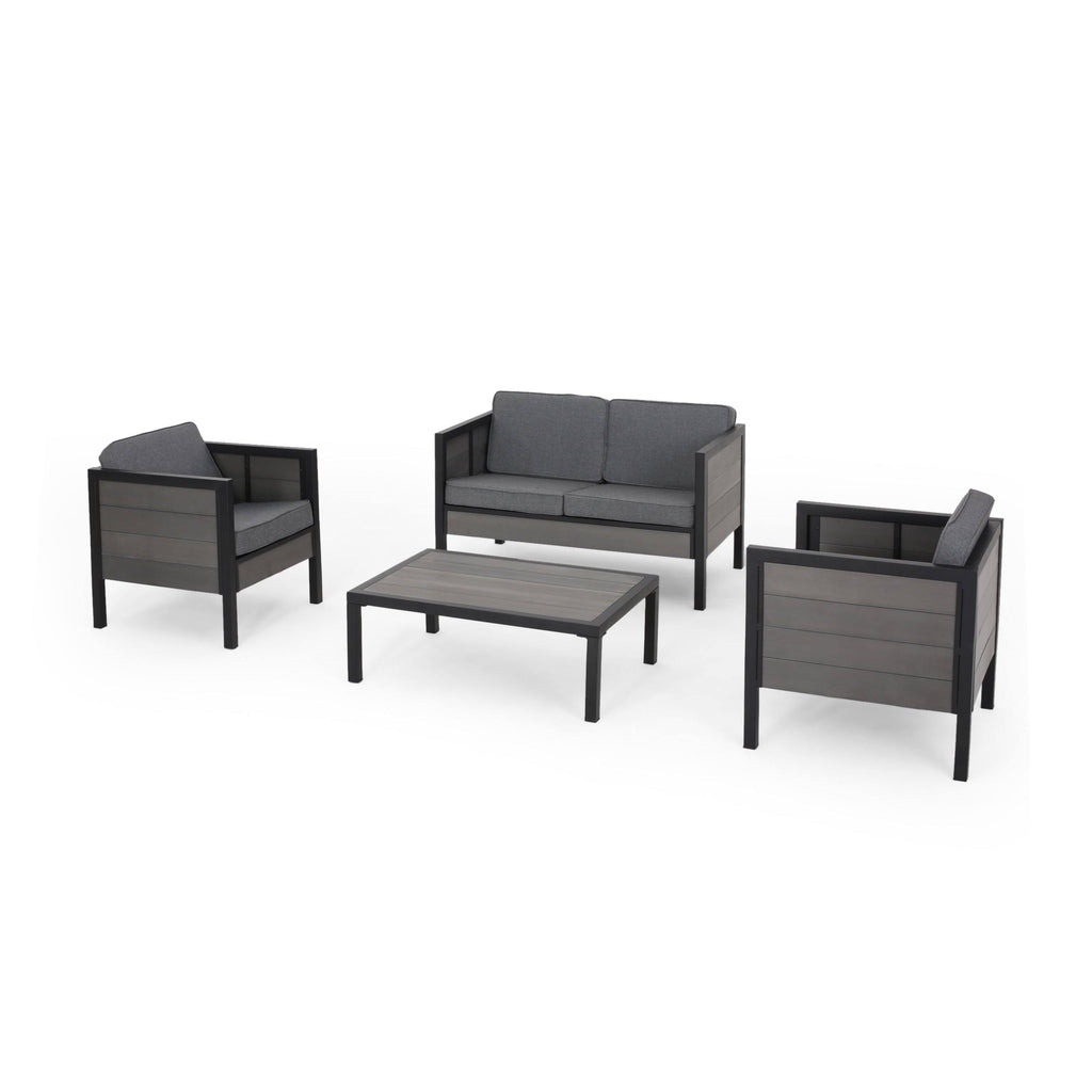 4pc Faux Wood Chat Set - Gray P70608