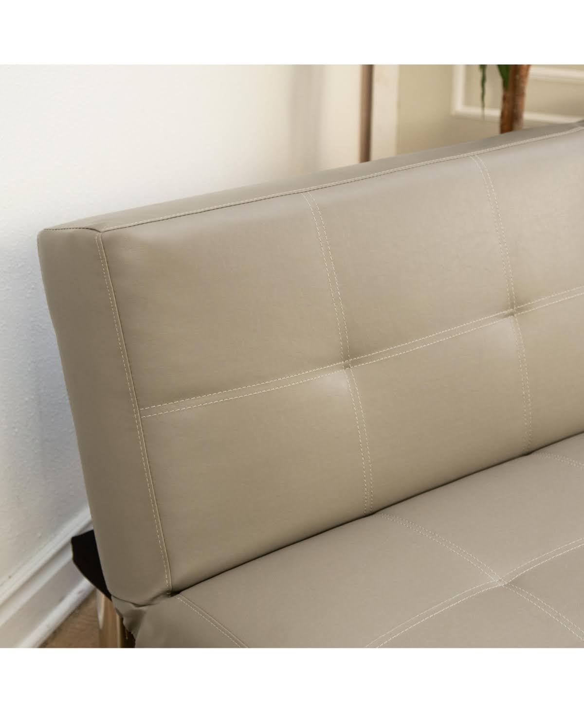 Gray Leather Convertible Sofa V158553