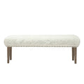 White Faux Leather Makeup Bench H14198