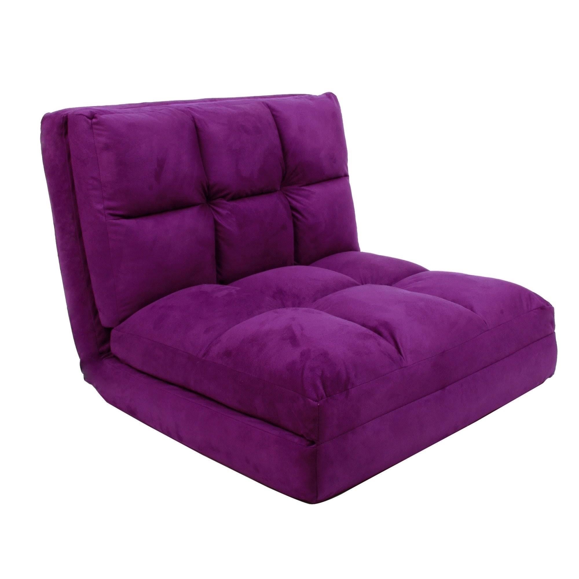 Purple Microsuede 5-Position Convertible Flip Chair Sleeper K26676