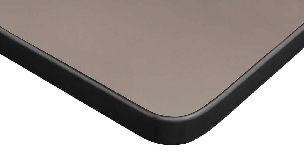 Cherry Black Square Breakroom Table with 4 Stack Chairs F633993