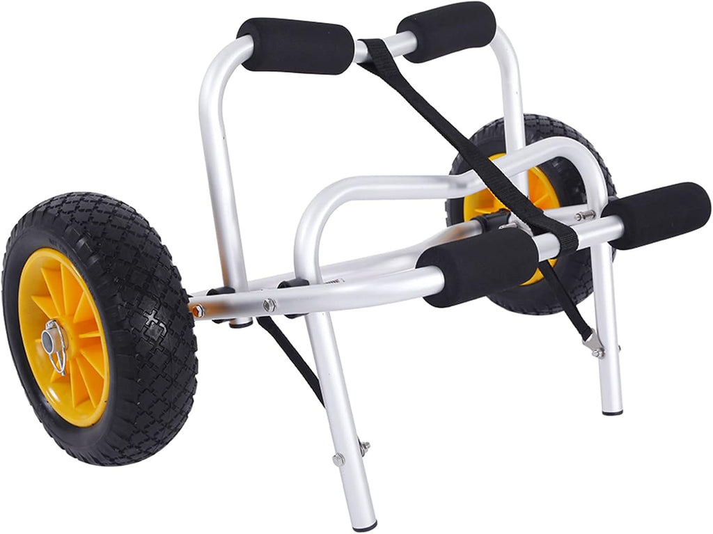 1.5MM Aluminum Alloy Canoeing Trailer Cart Silver J4146