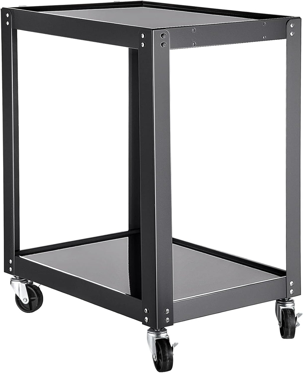 AV Cart with Power Strip, 2 Shelves, 4 Rolling Casters and 2 Locking Brakes O92337