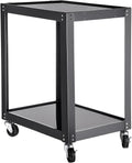 AV Cart with Power Strip, 2 Shelves, 4 Rolling Casters and 2 Locking Brakes O92337