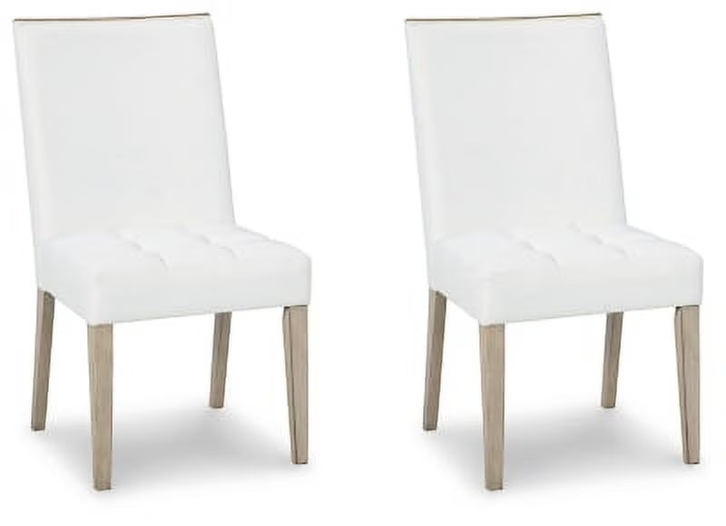 White & Beige Upholstered Side Chair, 2 Count N222820