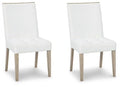 White & Beige Upholstered Side Chair, 2 Count N222820