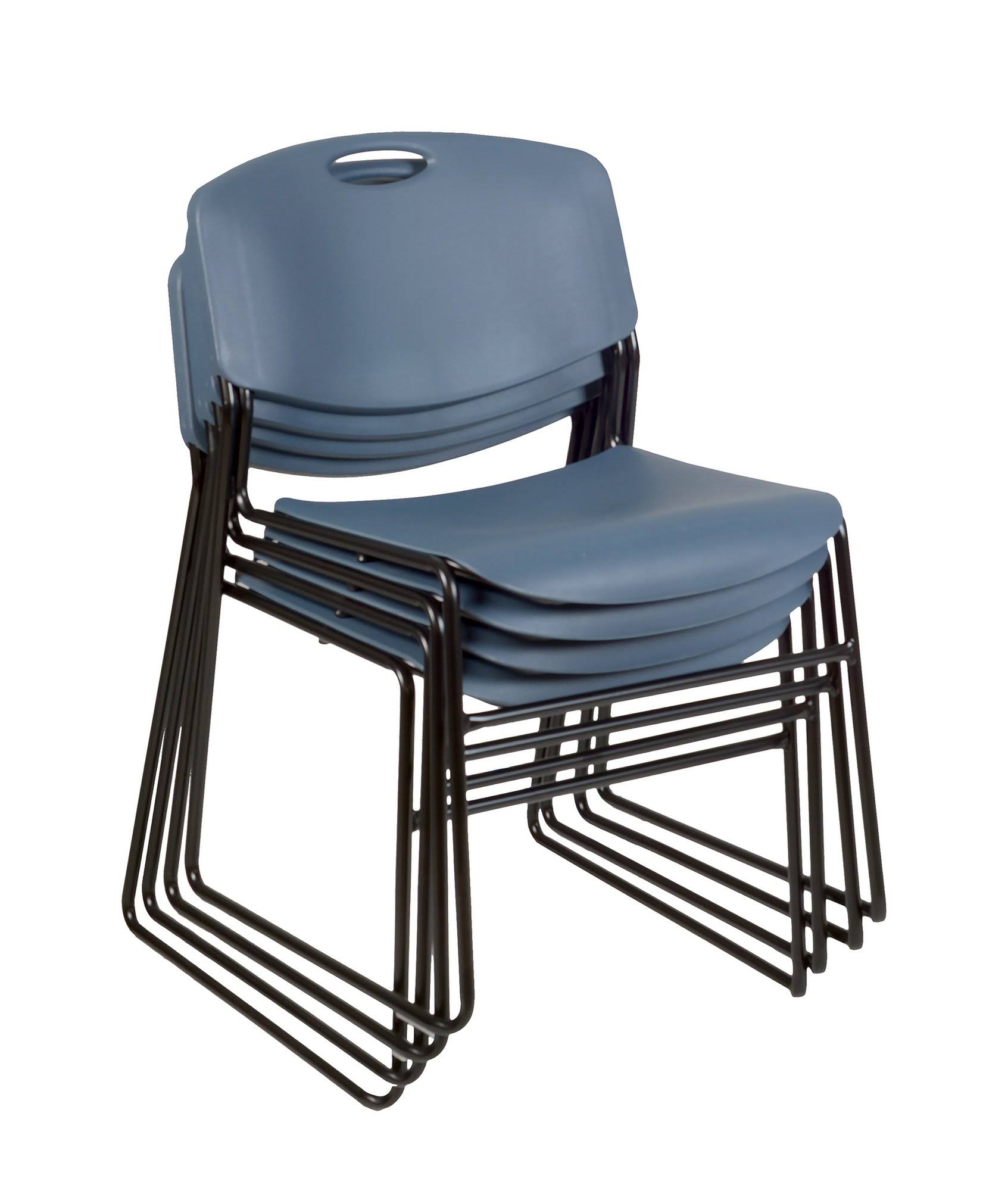 Cherry Black Square Breakroom Table with 4 Stack Chairs F633993