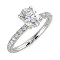 Oval Lab Grown Diamond Engagement Ring in 14k White Gold M4065