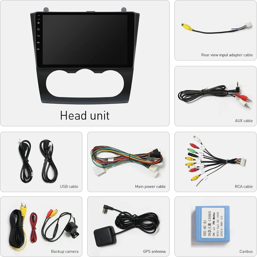 Car Radio Navigation Stereo with Carplay Android Auto Bluetooth FM AM RDS AHD Rear View Camera H462