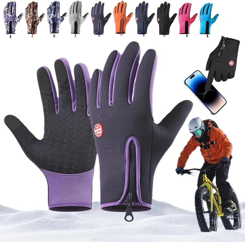 Waterproof Windproof Thermal Touchscreen Gloves with Non-Slip Grip O701427