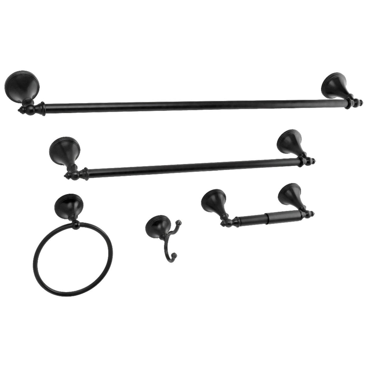 Black 18-inch and 24-Inch Towel Bar Bathroom Accessory Set V498403