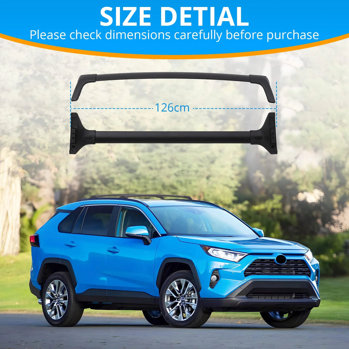 Heavy Duty Steel Roof Rack Cross Bars for Toyota RAV4 Y8671
