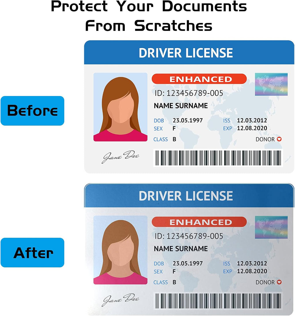 30 Pieces Clear Self Stick ID Card Protective Overlay, 2.05 x 3.3 Inch A57869