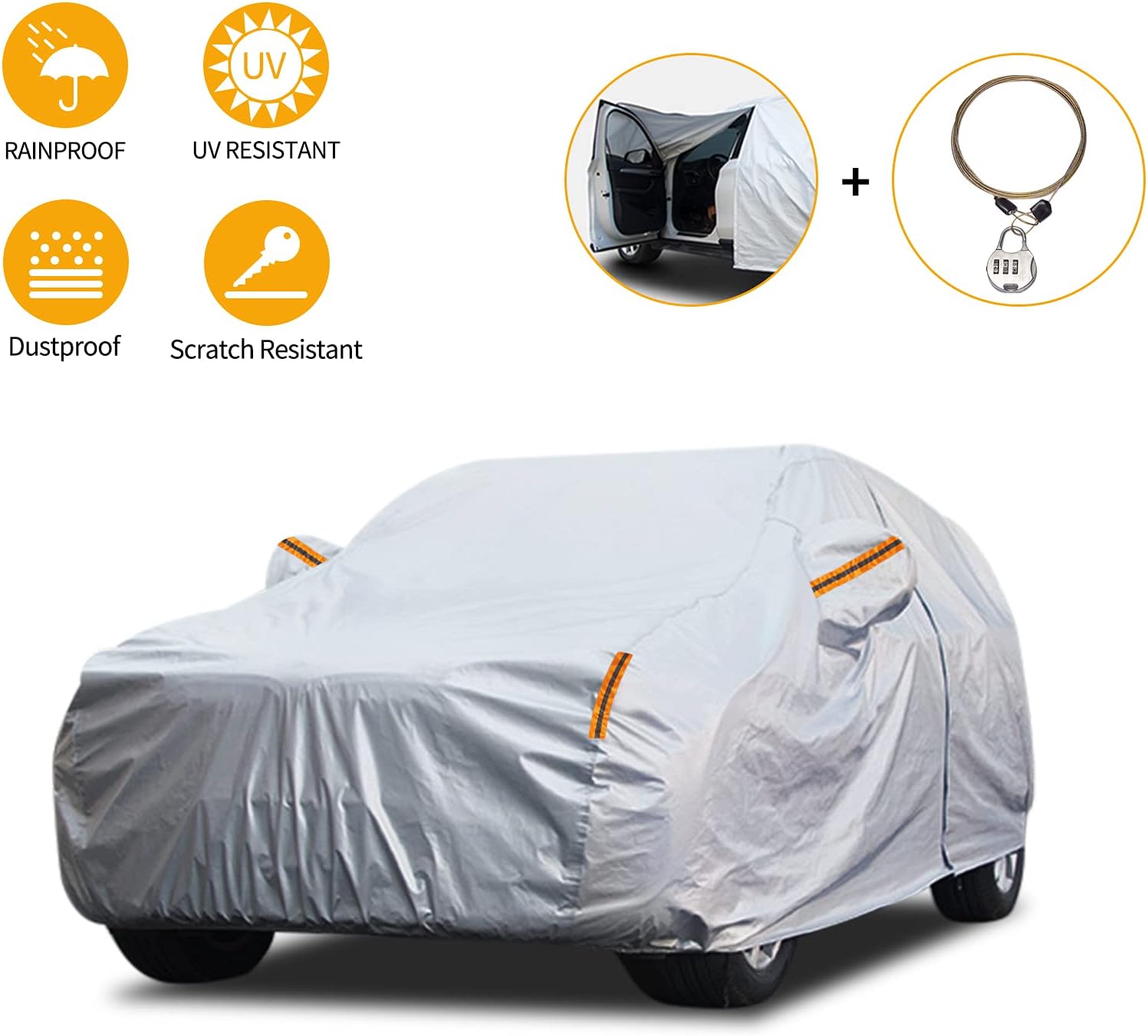 Waterproof Car Cover for Ford F150 2007-2021 Regular Cab Wheelbase 122/126 Length UP to 210" Pack of 2 L139250