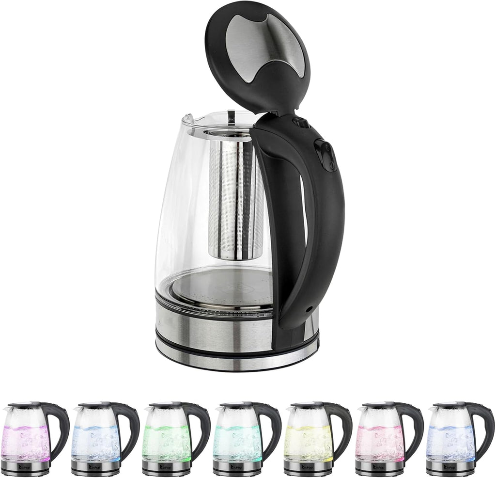 1.8L Glass Electric Kettle with Stainless Steel Lid E502274