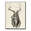 Canvas 24x32 Watercolor Deer Head 3 Framed in Multi-Color C35271