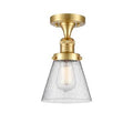 Semi Flush Mount Cone Light Fixture Satin Gold U708414
