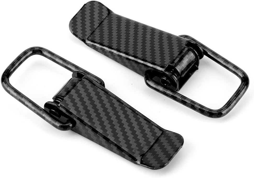 Black Carbon Fiber Texture Quick Release Hood Clip Pack of 2 B839