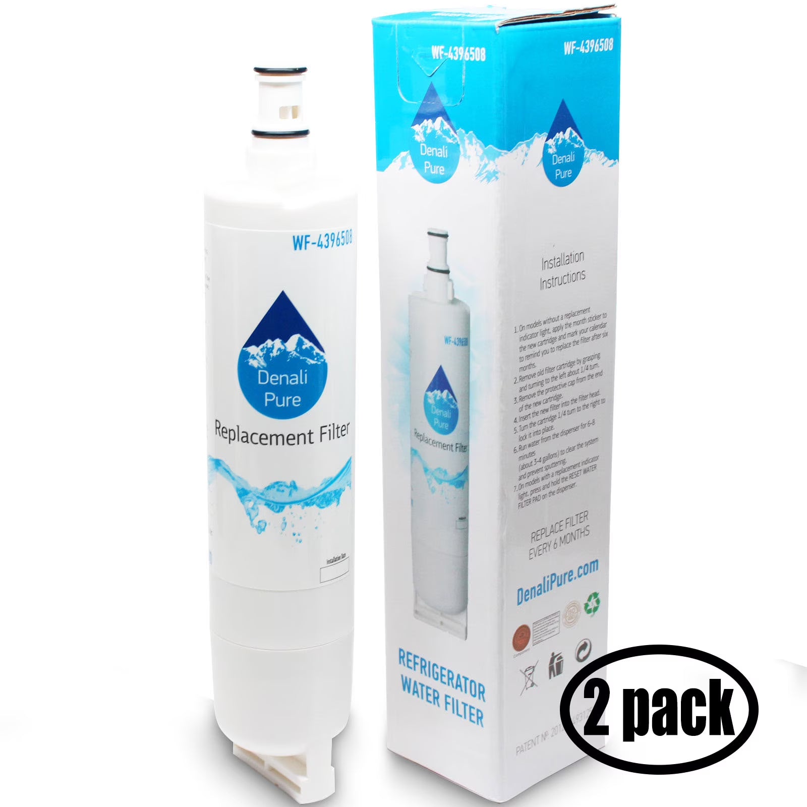 2-Pack Refrigerator Water Filter Cartridge E421768