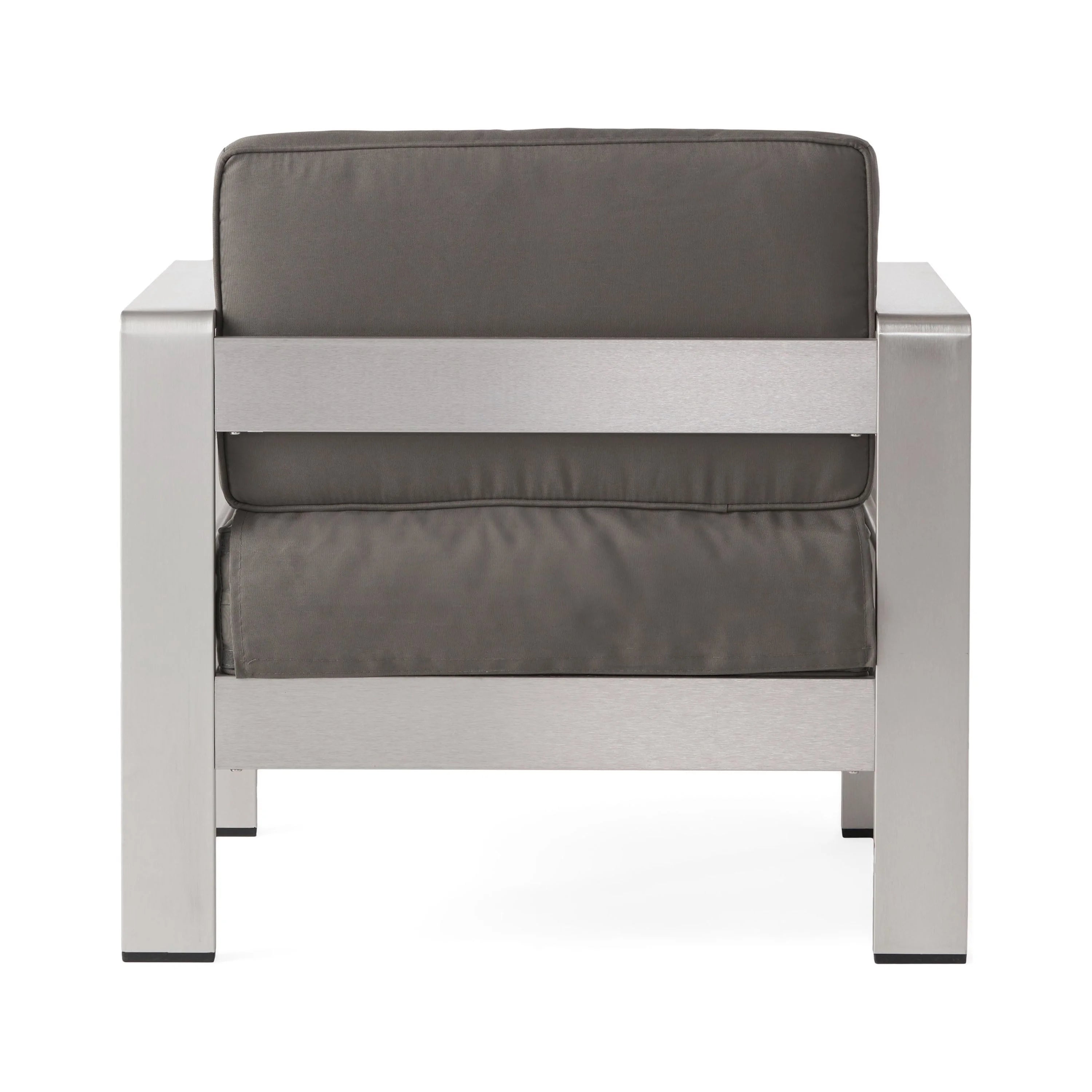 Khaki Aluminum Sofa Set with Glass Table and Cushions D892625