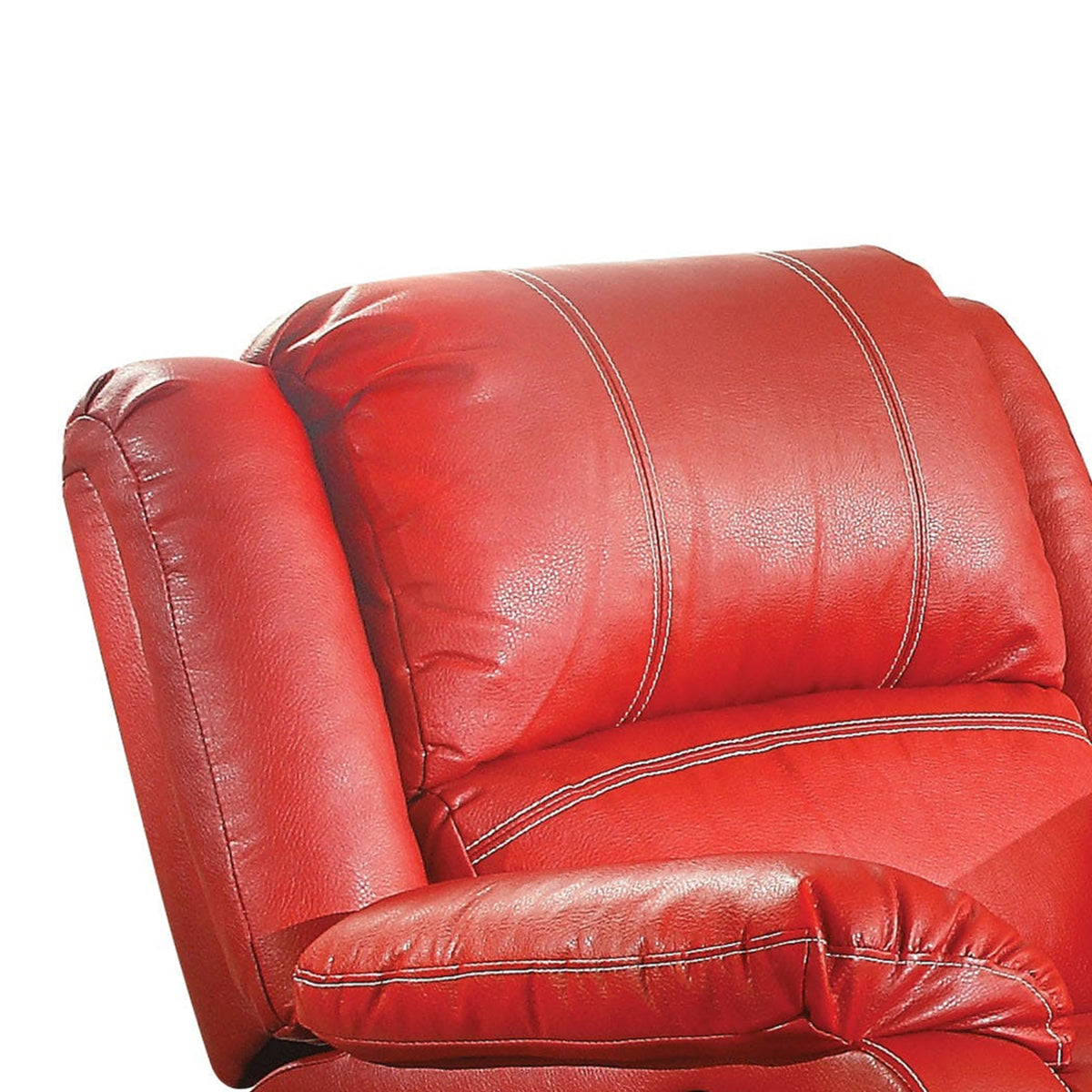 Leather Rocker Recliner Chair Red Q65231