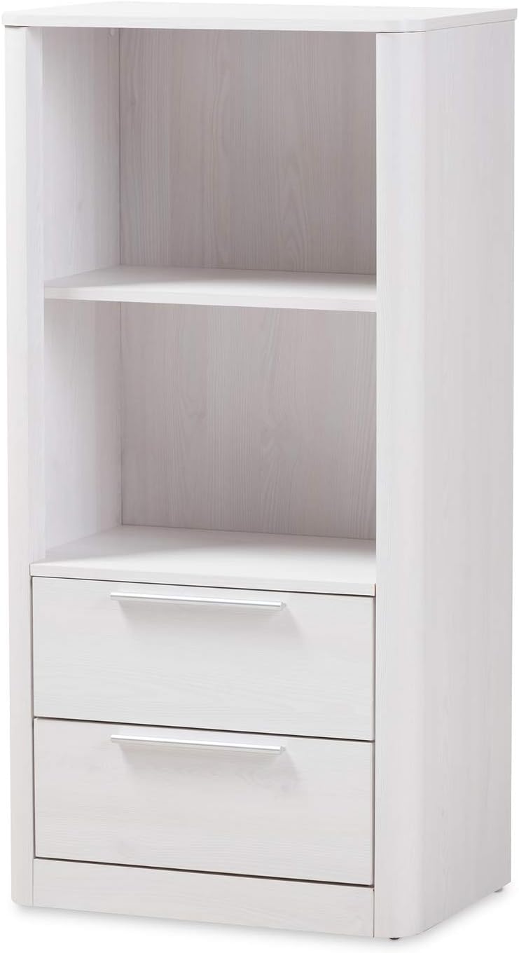 2 Shelf Bookcase in Whitewash Q12840