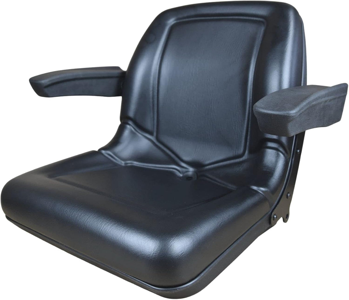 Black Tractor Seat with Armrests D1932