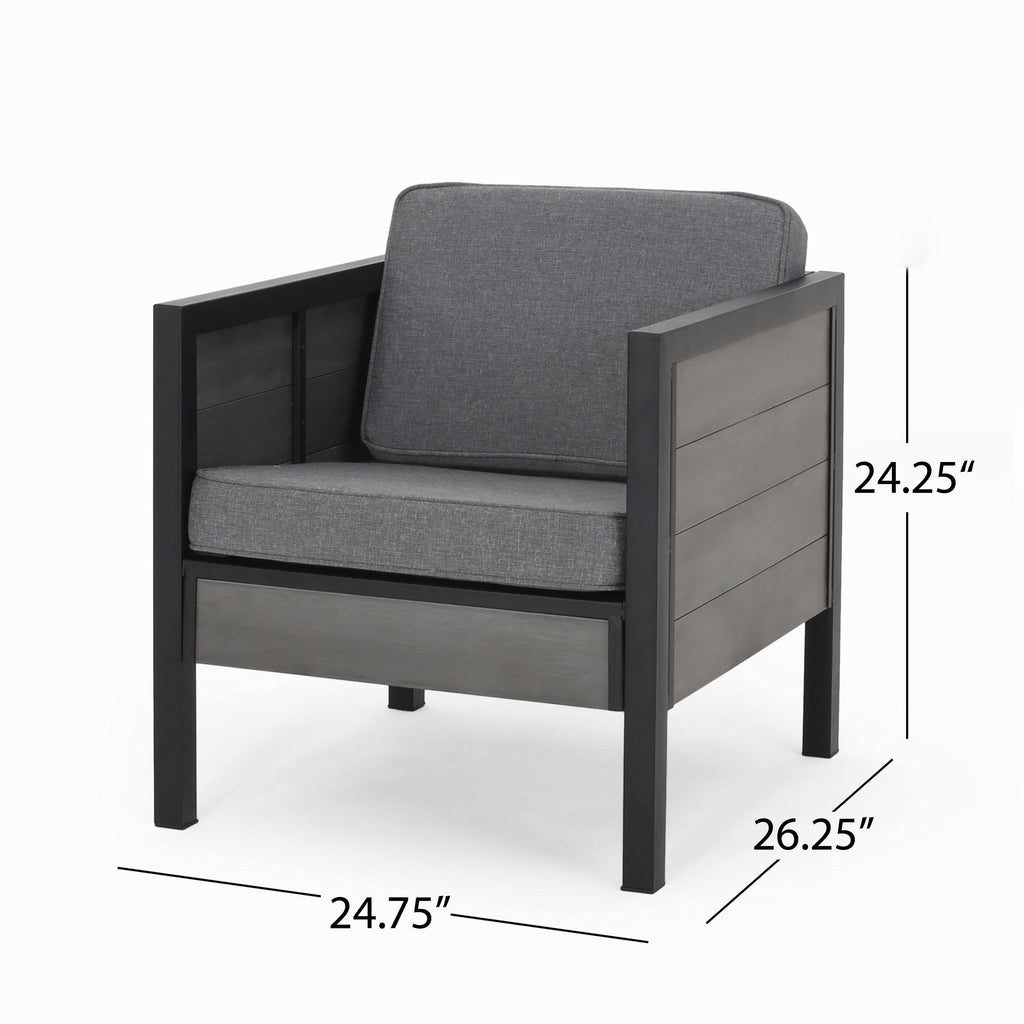4pc Faux Wood Chat Set - Gray P70608