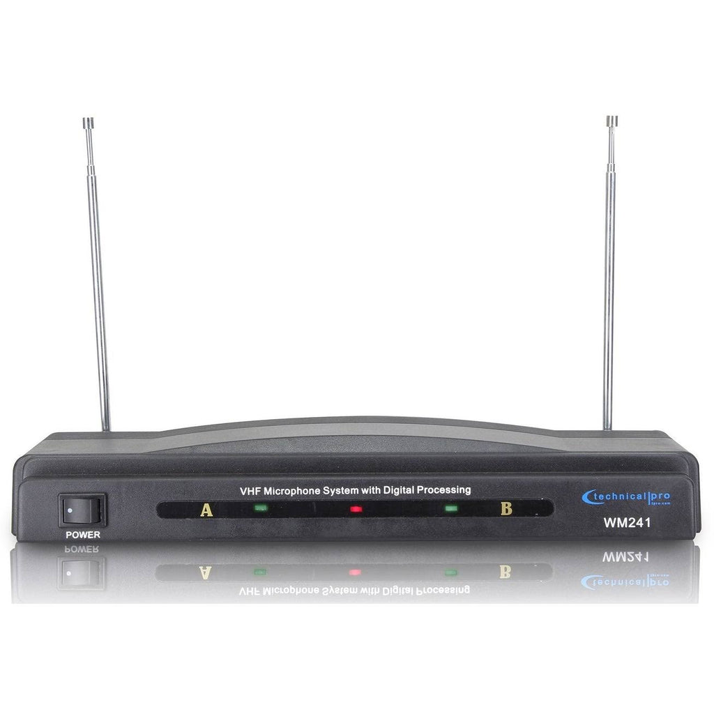 Dual Wireless Microphone System VHF High Band Microphone Set, 2 Mics, 2 Lapel Mic, Black S56622
