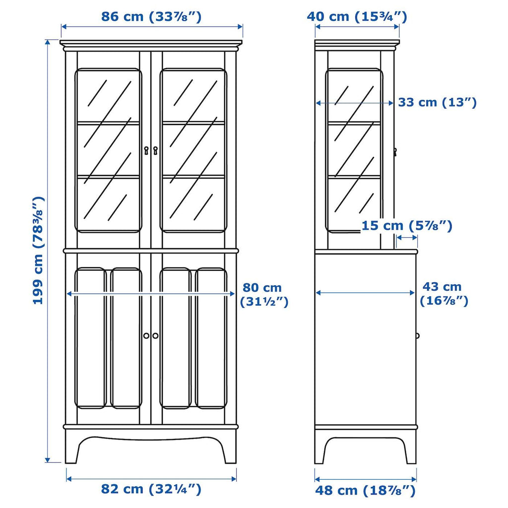 Light Beige Cabinet with Glass Doors G651895
