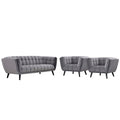 Grey Velvet Armchair and Sofa Set U602541