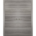 Sliding Grey Doors 48 x 80 with Strips A3072