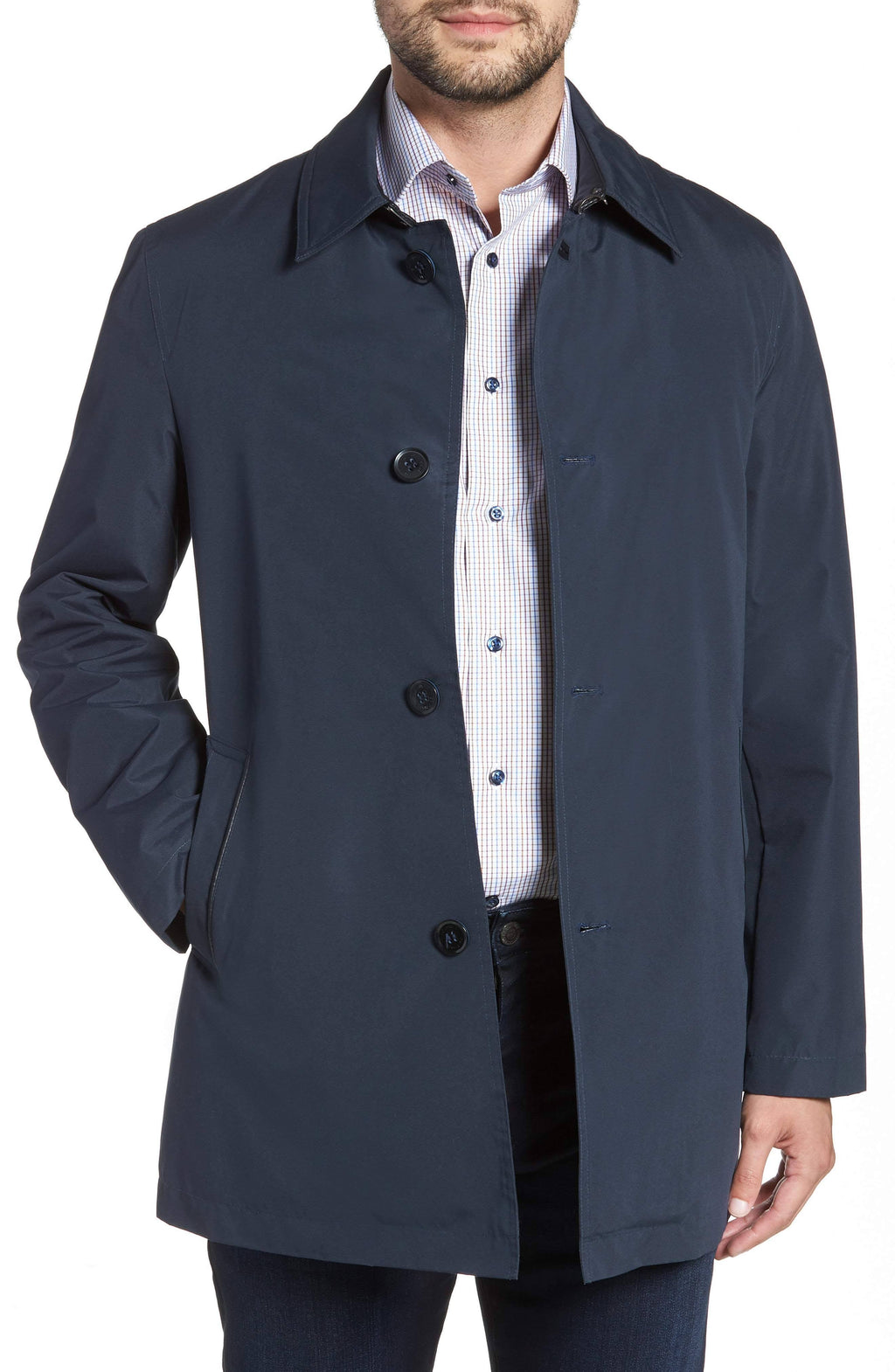 Navy Rain Car Coat Z984412