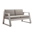 Gray Aluminum Outdoor Sofa with Fabric Cushions M705
