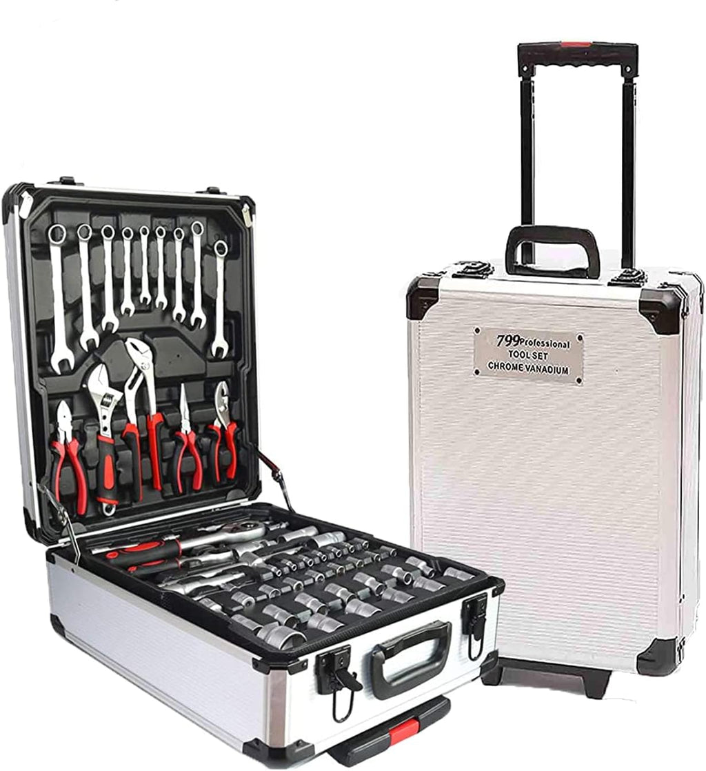 Black Portable Hand Tool Set with Toolbox W5090