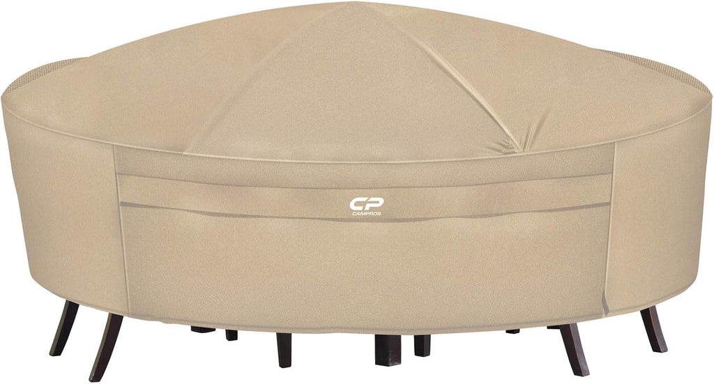 Beige Round Patio Furniture Cover T20931