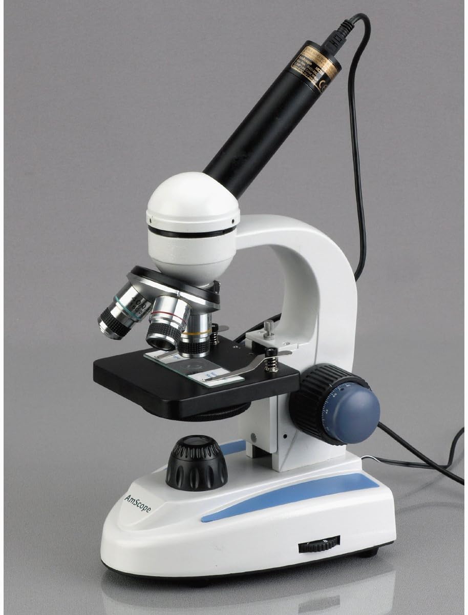 Compound Monocular Microscope, 40x-1000x Magnification, LED Illumination F665106