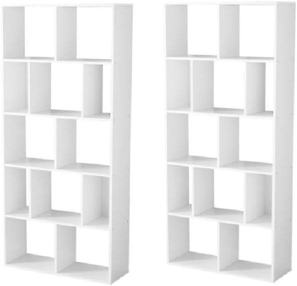 White 12-Shelf Bookcase D773