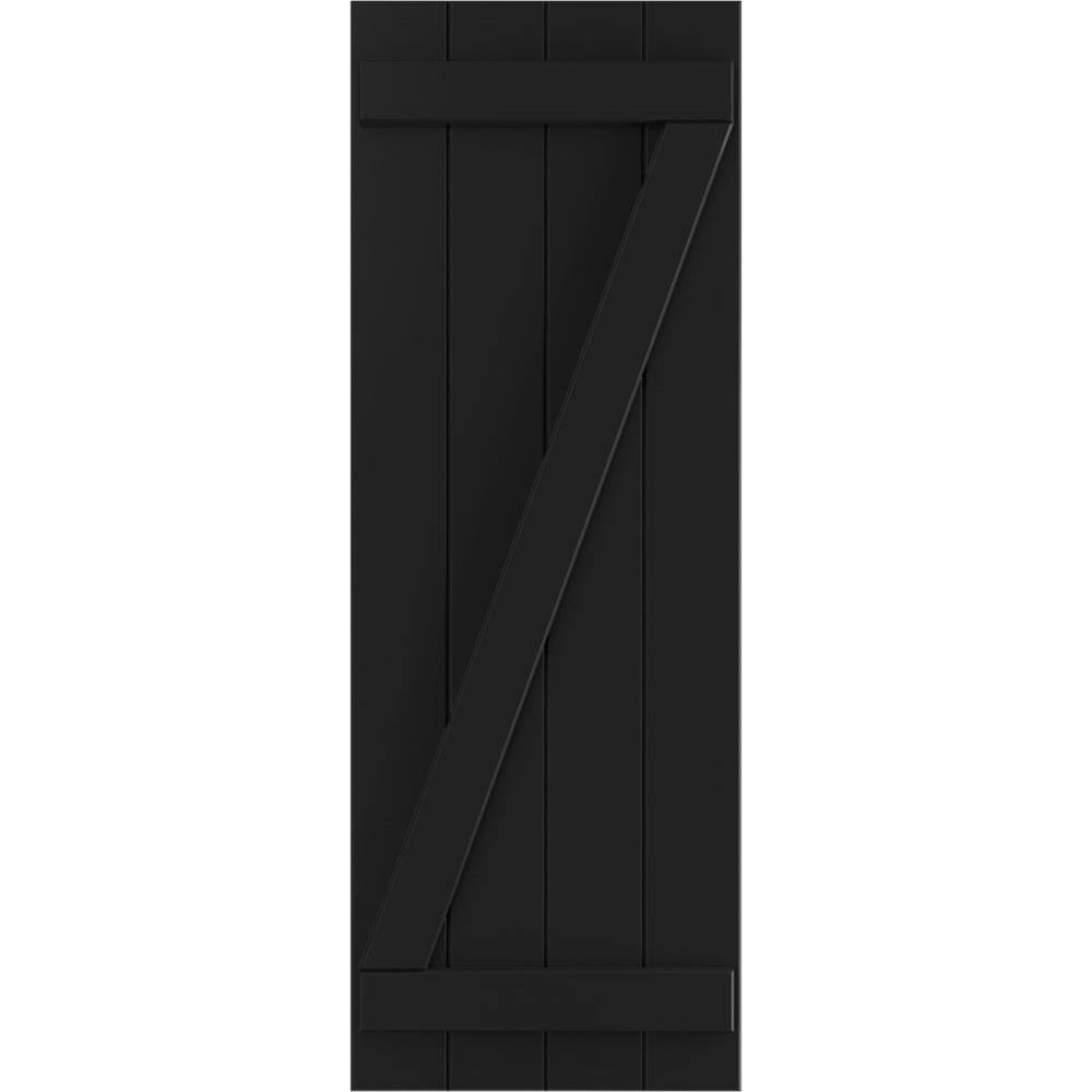 Black PVC Board and Batten Shutters, Per Pair F947