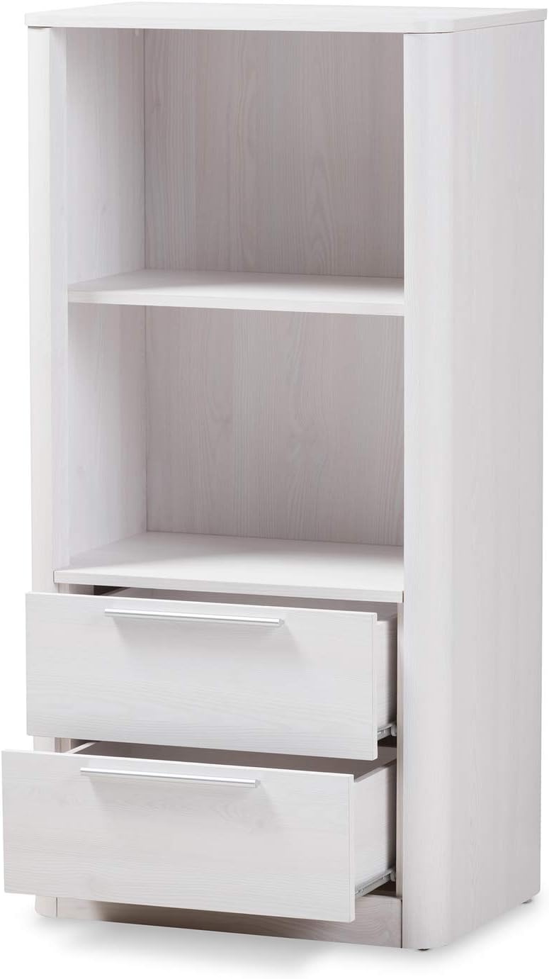 2 Shelf Bookcase in Whitewash Q12840