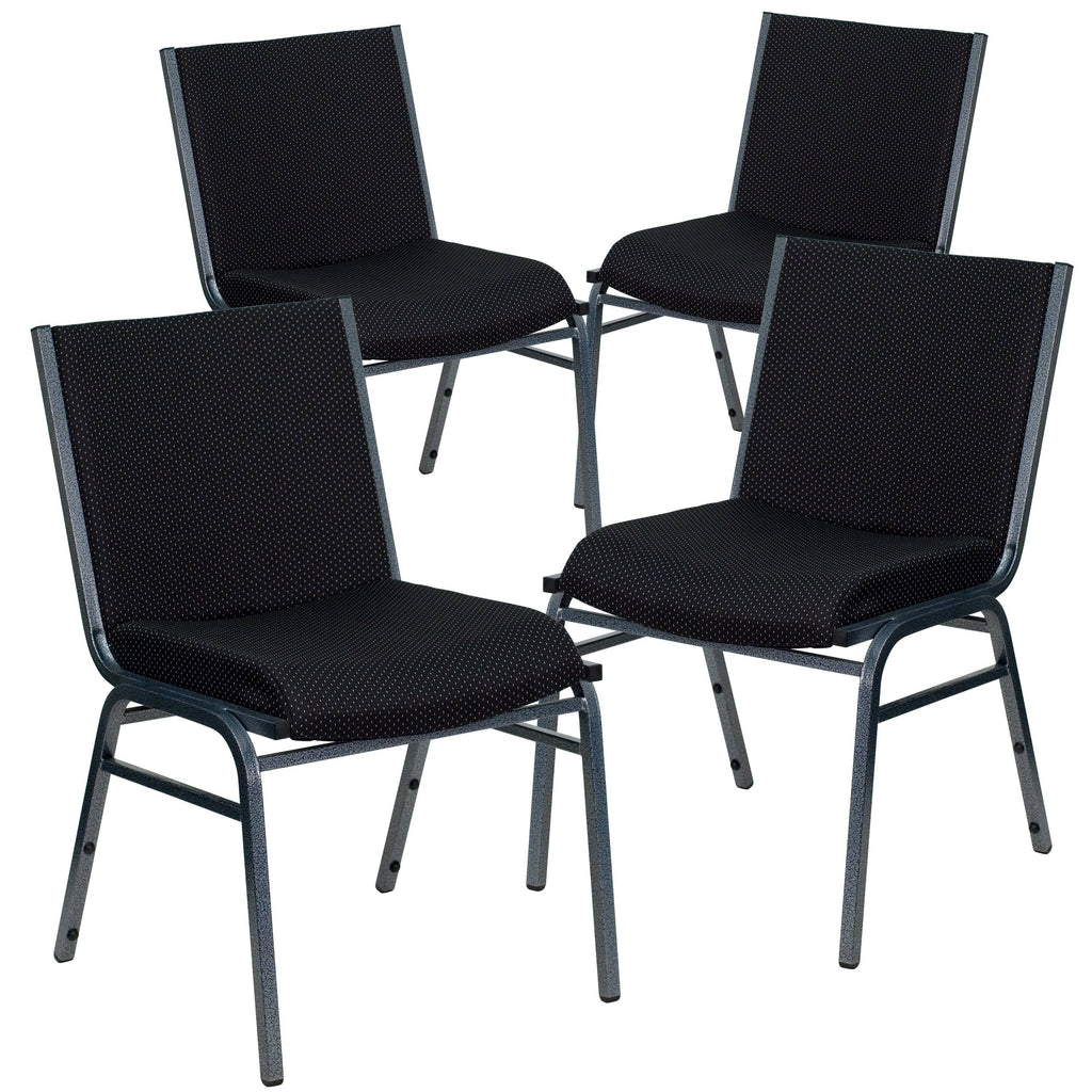 Black Patterned Fabric Stack Chair E487