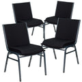 Black Patterned Fabric Stack Chair E487