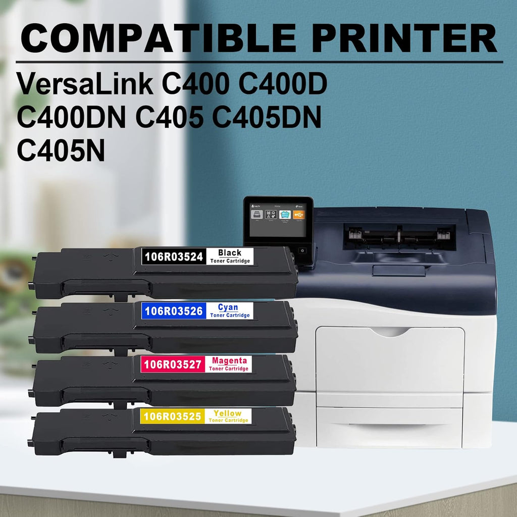 4 PK Toner Cartridge Replacement for Xerox C400 C405 Printer L167048