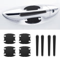 8PCS Black Carbon Fiber Texture Car Door Handle Scratch Protector B428