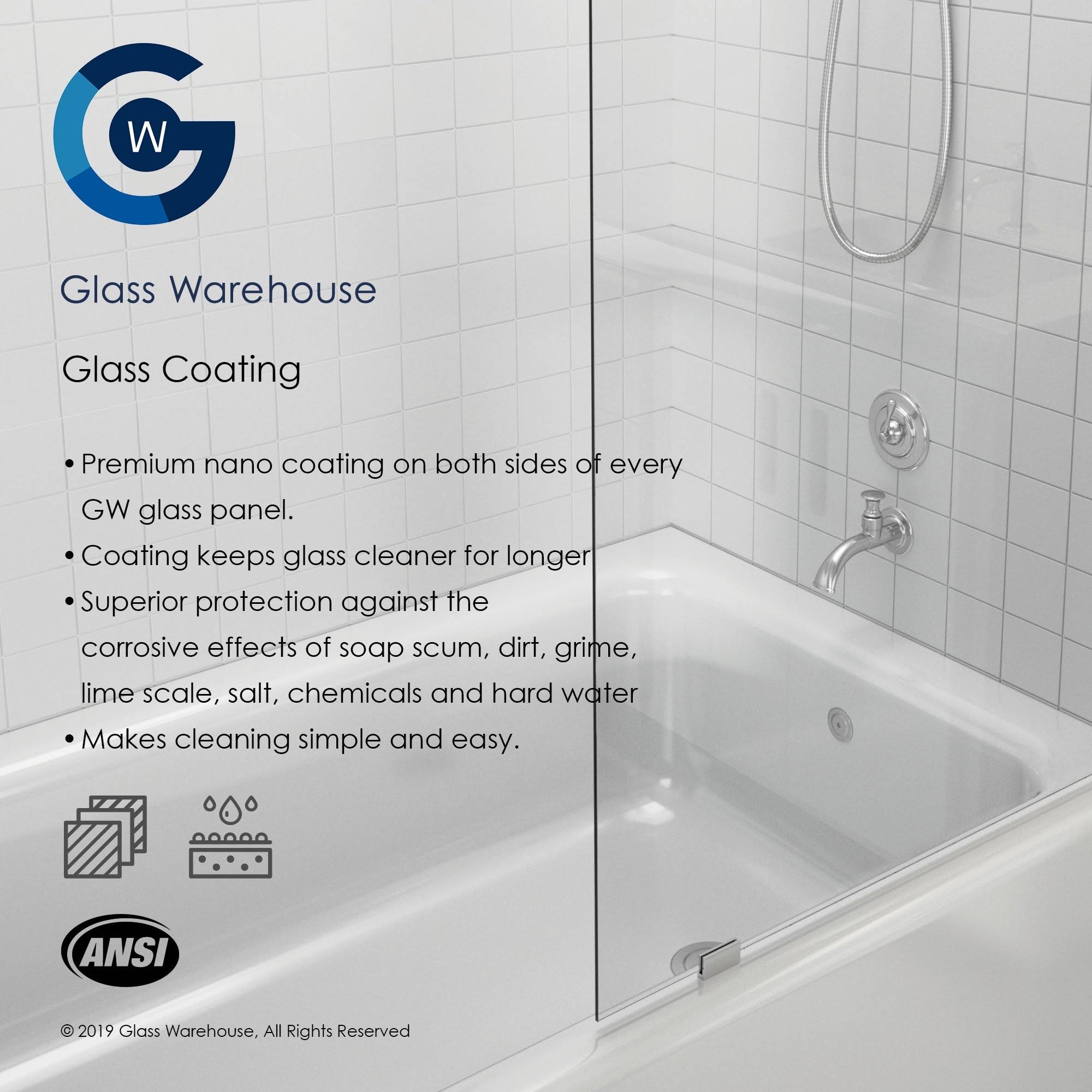 Frameless Shower Bath Fixed Panel E133301