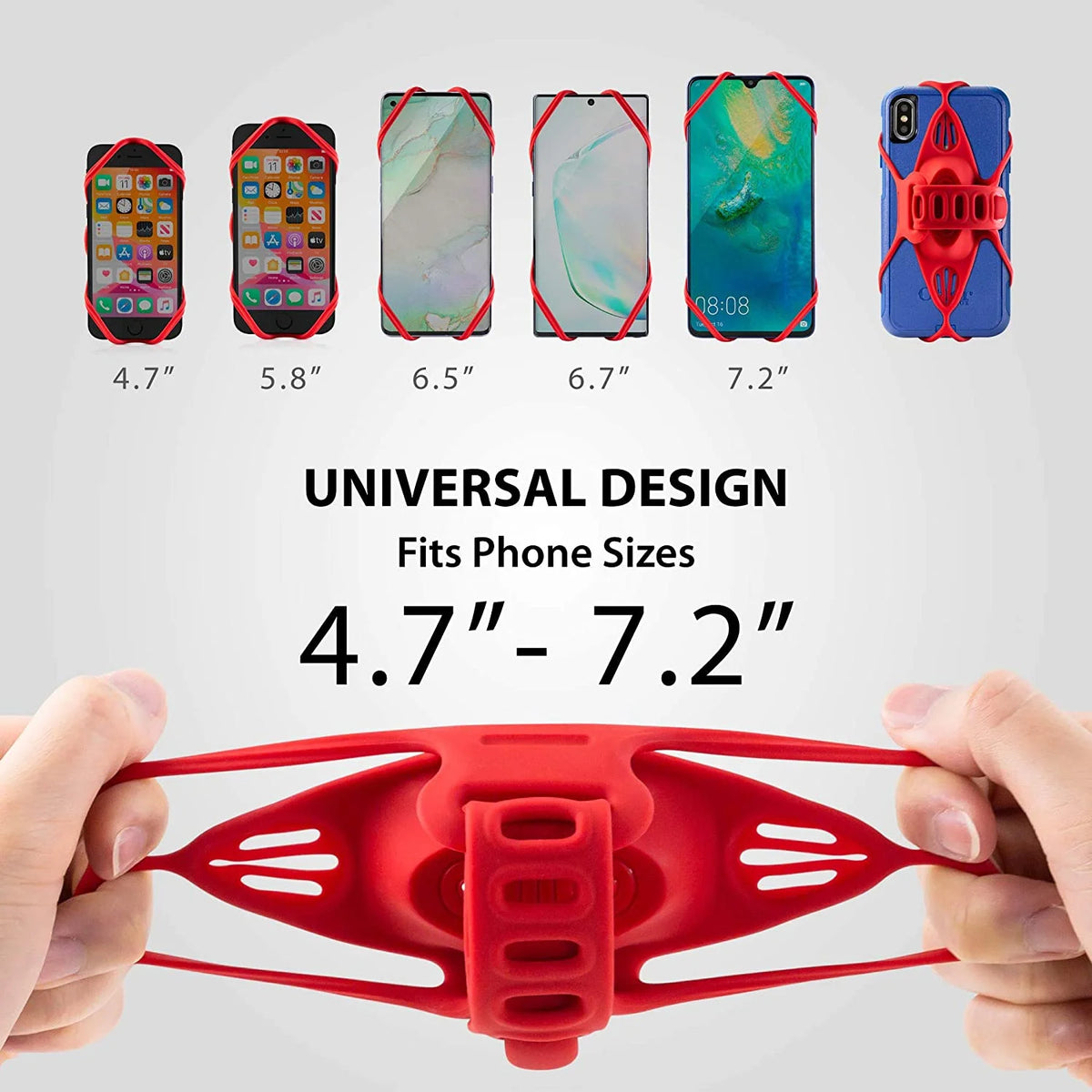 Red Bike Phone Mount for Stem Mounting 4.7"-7.2" Cell Phones G120742