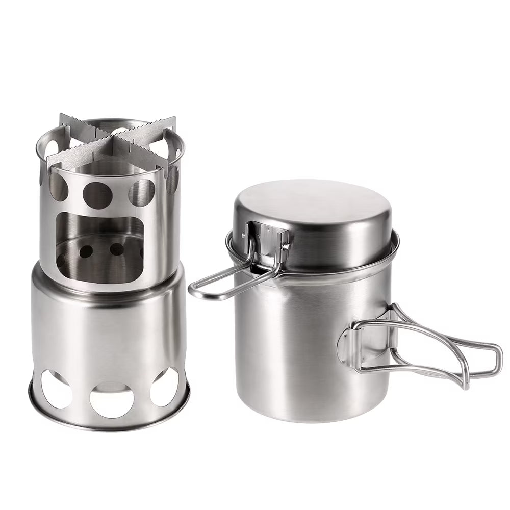 Portable Wood Burning Stove and Cooking Pot Set C26314