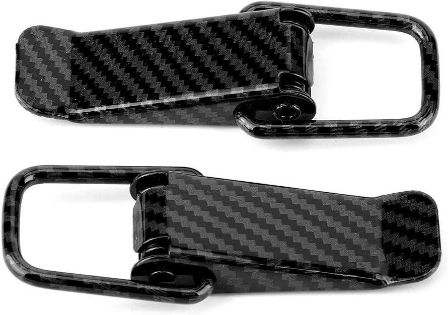 Black Carbon Fiber Texture Quick Release Hood Clip Pack of 2 B839